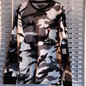 Polo Ralph Lauren Thermal Black/White Camouflage Size Large